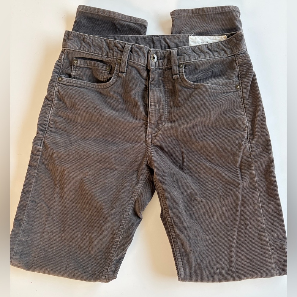 rag & bone Men's charcoal grey Corduroy Pants